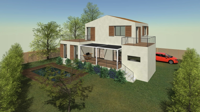 Maison individuelle, Construction neuve, Contemporain