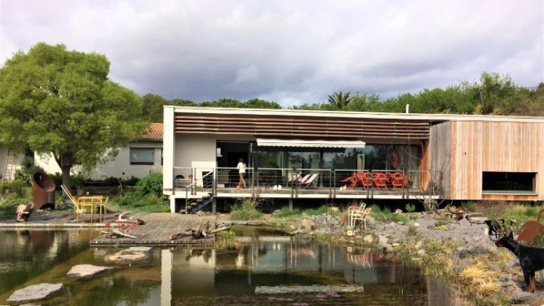 Jardin, Terrasse, Maison individuelle, Maison passive / écologique, Chalet / Maison en bois, Exterieur, Maison de ville, Maison de campagne, Piscine, Construction neuve, Contemporain, Moderne