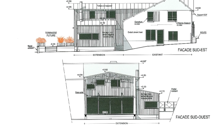 Maison individuelle, Maison de campagne, Extension, Contemporain