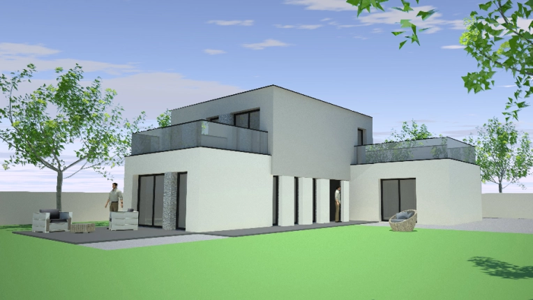 Maison individuelle, Maison de campagne, Construction neuve, Contemporain