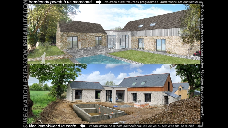 Transformation, Maison individuelle, Contemporain, Moderne, Traditionnel