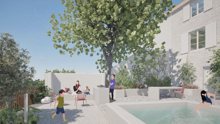 Transformation, Jardin, Terrasse, Maison individuelle, Exterieur, Maison de ville, Maison de campagne, Piscine, Construction neuve, Étude de faisabilité, Villa, Contemporain, Moderne, Japonais, Minimaliste