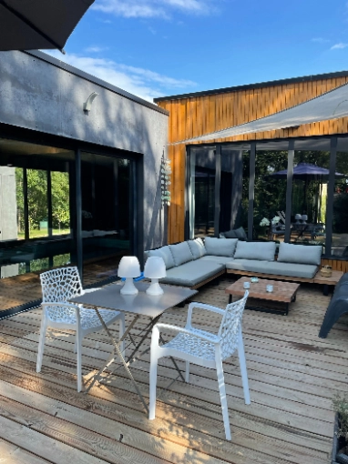 Terrasse, Maison individuelle, Maison passive / écologique, Piscine, Construction neuve, Villa, Contemporain, Moderne