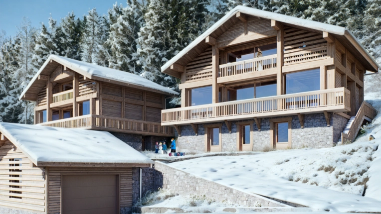 Chalet / Maison en bois, Construction neuve, Contemporain