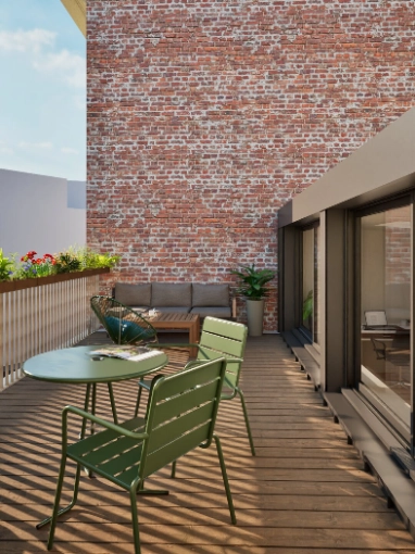 Patios & Terraces, Exterior, Apartment, Renovation, Restoration, contemporary