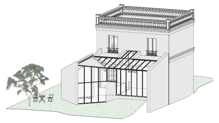 Transformation, Maison individuelle, Rénovation, Réhabilitation, Contemporain