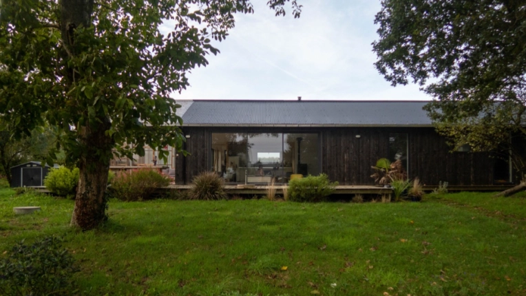 Terrasse, Maison individuelle, Maison passive / écologique, Chalet / Maison en bois, Maison de campagne, Construction neuve, Contemporain, Japonais, Minimaliste