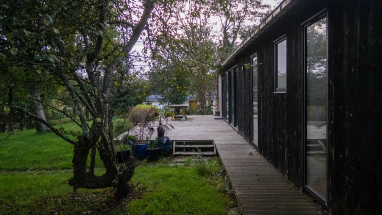 Terrasse, Maison individuelle, Maison passive / écologique, Chalet / Maison en bois, Maison de campagne, Construction neuve, Contemporain, Japonais, Minimaliste