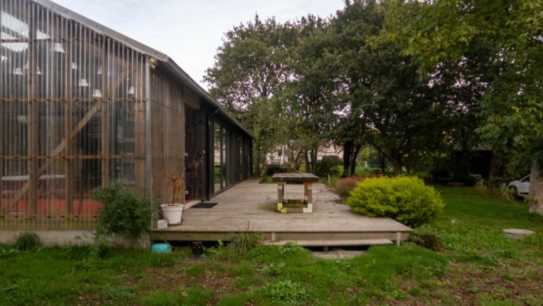 Terrasse, Maison individuelle, Maison passive / écologique, Chalet / Maison en bois, Maison de campagne, Construction neuve, Contemporain, Japonais, Minimaliste