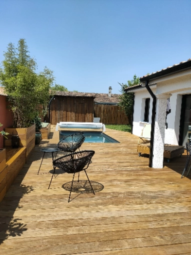 Jardin, Terrasse, Maison individuelle, Exterieur, Rénovation, Piscine, Contemporain